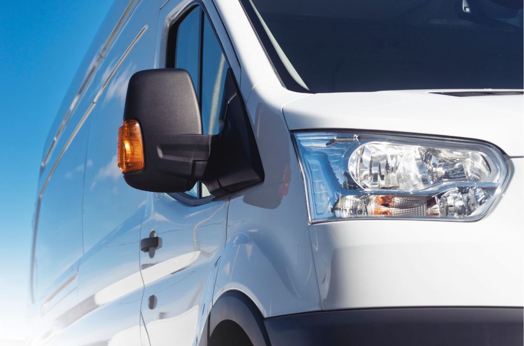 used van indicator and headlights