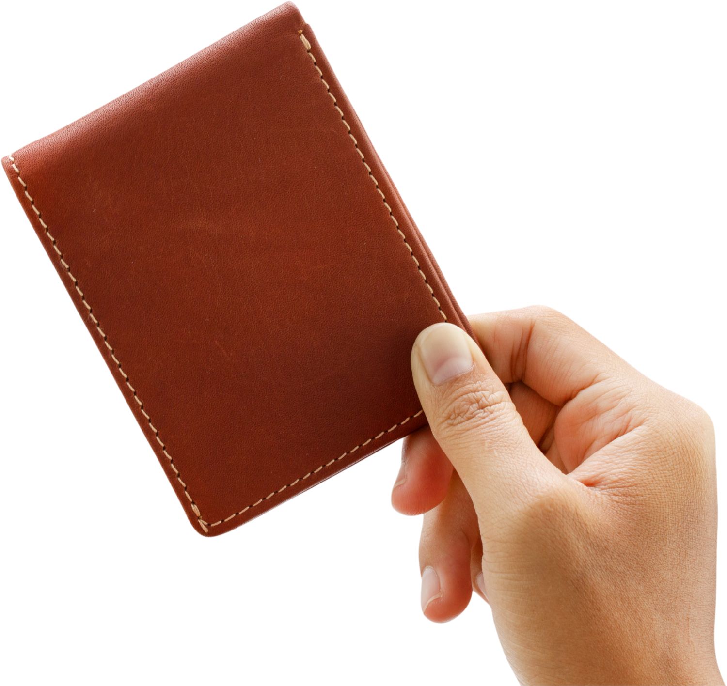 Man holding anti RFID blocking wallet