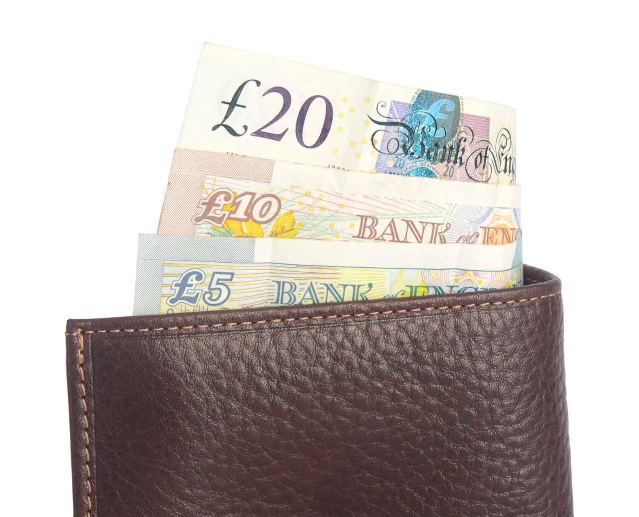 Pound notes in wallet