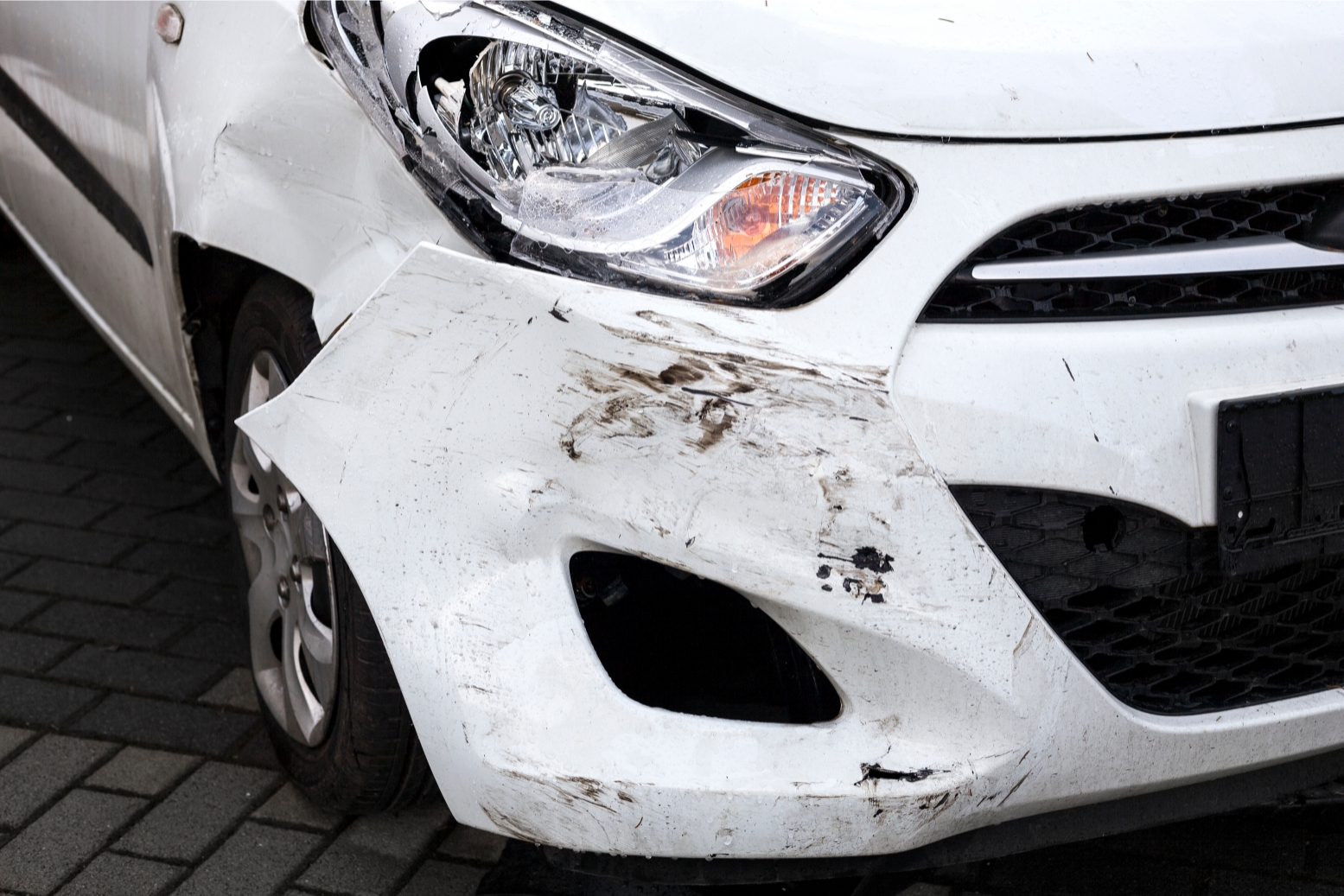 Damaged car bumper