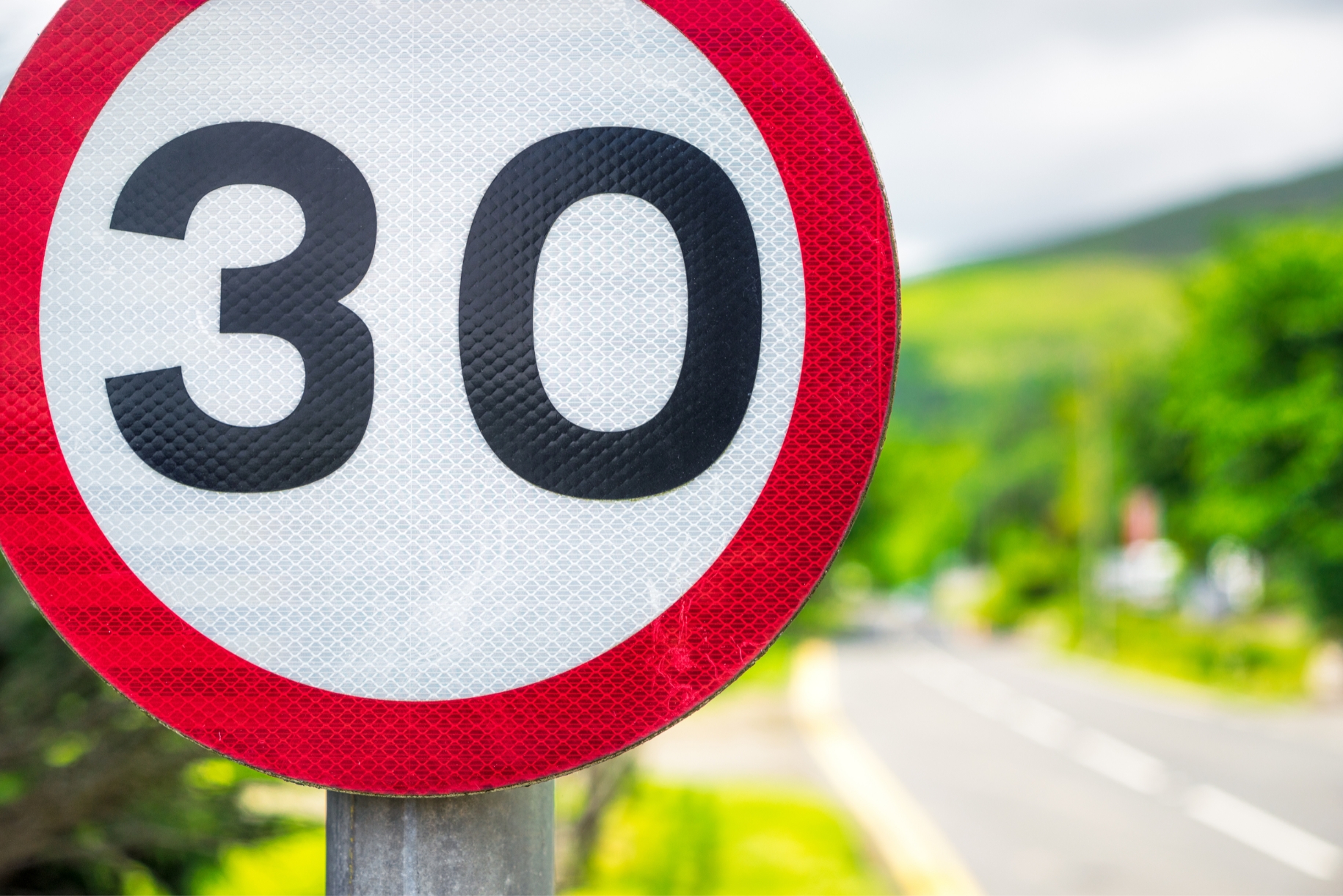 30 mph road safety sign